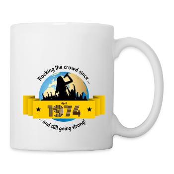 50th Birthday Rocking the crowd since 04/1974 - Mug - white - Right