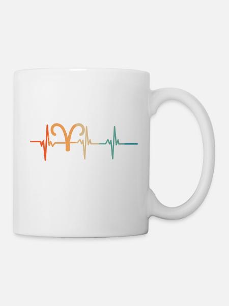 Battement de cœur signe astrologique bélier - Mug blanc - blanc