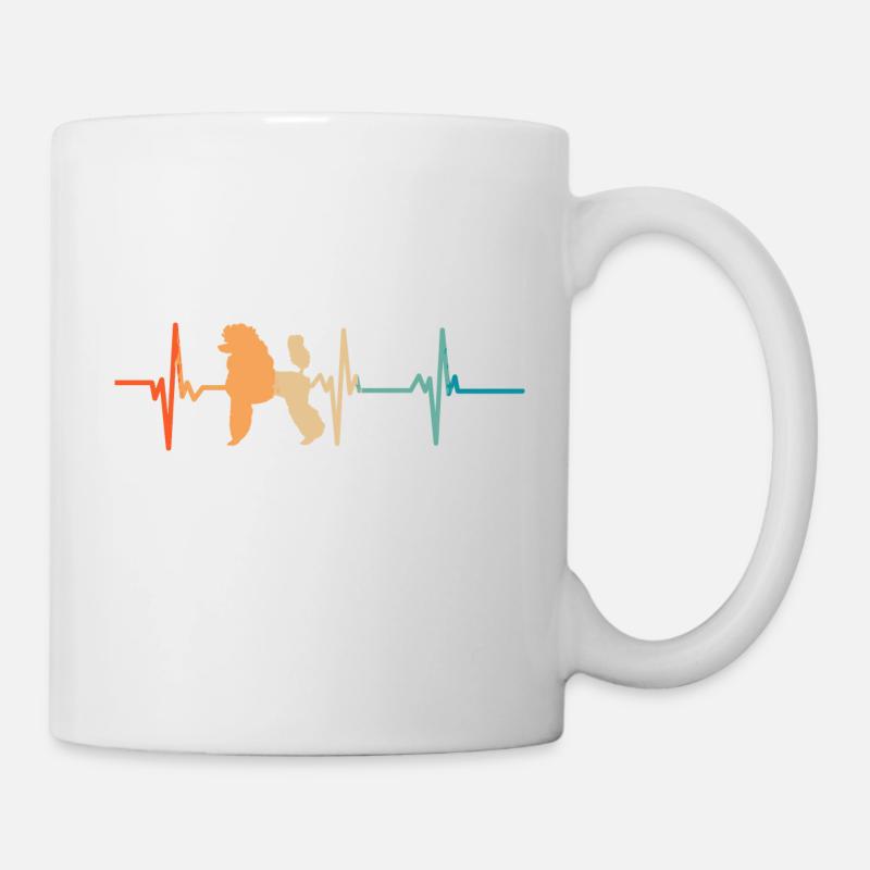 Pudel-Herzschlag - Tasse - Weiß