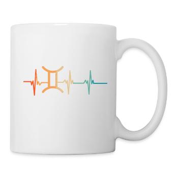 Zwillinge Sternzeichen Herzschlag - Tasse - Weiß - Rechts