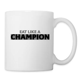 eat like a champion, fitness, body building, - Tasse - Weiß - Rechts