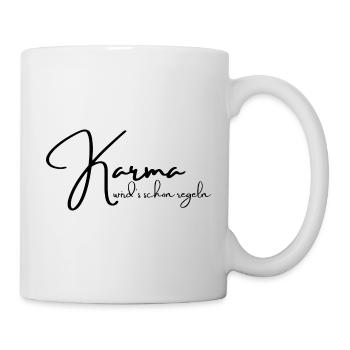 Karma wird's schon regeln - Tasse - Weiß - Rechts