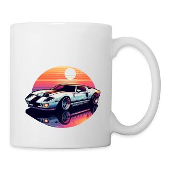 Oldtimer Sonnenuntergang - Tasse - Weiß - Rechts