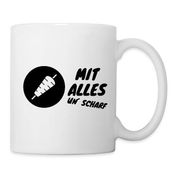 Malle Döner mit alles und scharf 2 1 - Tasse - Weiß - Rechts