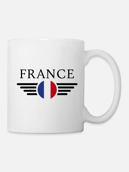 Frankreich Stil T-Shirt - Tasse - Weiß