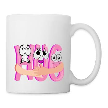 Câlin cartoon rose - humoristique - Mug blanc - blanc - Droite