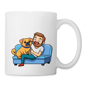 Affectionate Puggle Snuggle Digital Art - Mug - white - Right