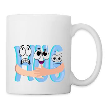 Câlin cartoon bleu - humoristique - Mug blanc - blanc - Droite