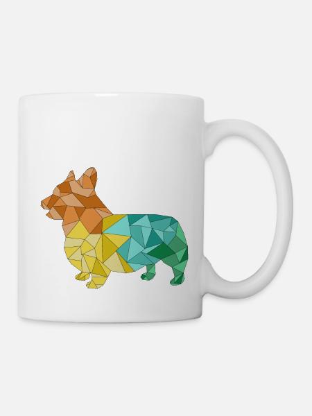CORGI géométrique coloré - Mug blanc - blanc