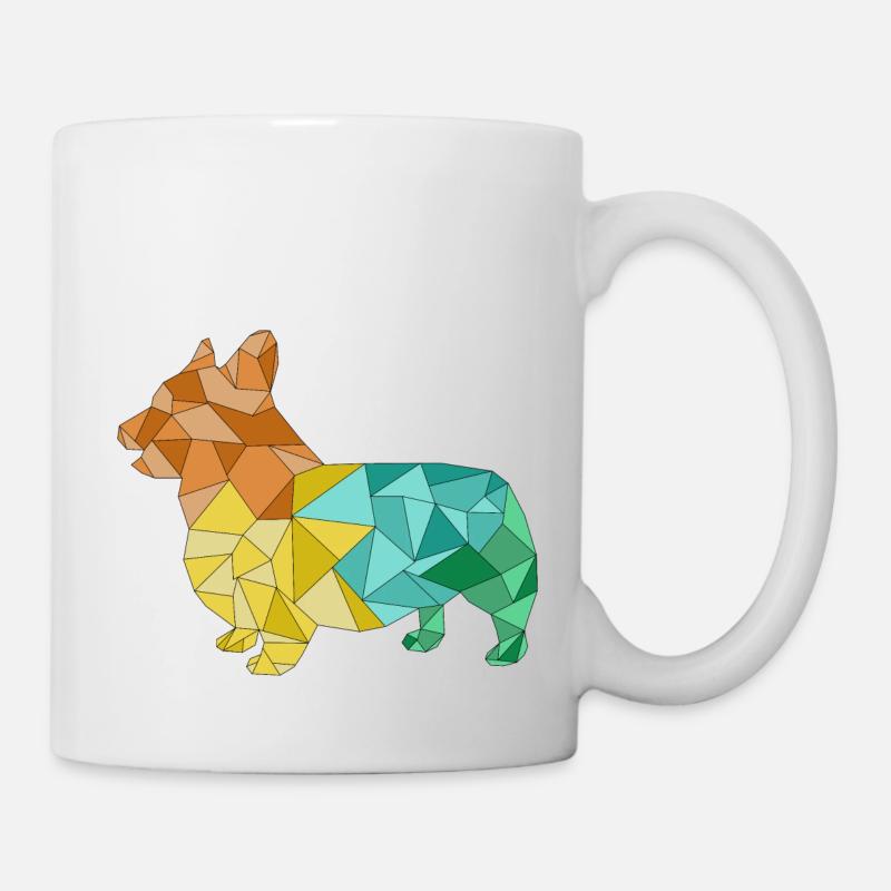 CORGI géométrique coloré - Mug blanc - blanc