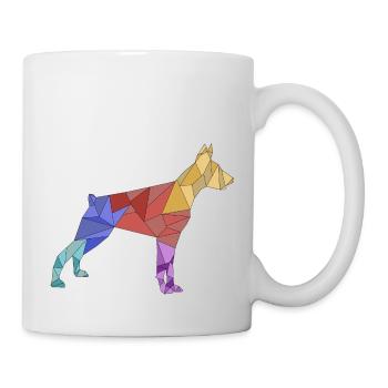 geometric colorful DOBERMAN - Mug - white - Right