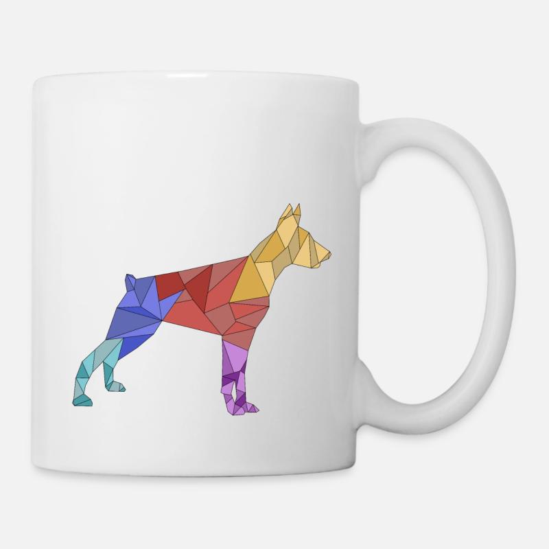 géométrique coloré DOBERMAN - Mug blanc - blanc