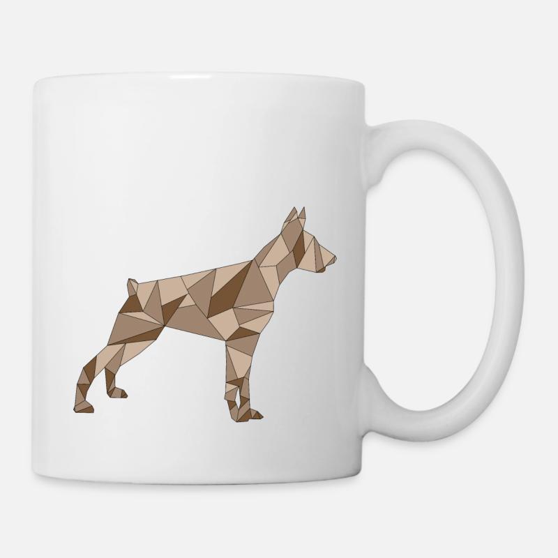 geometric brown DOBERMAN - Mug - white