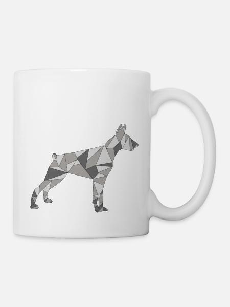 GEOMETRIC DOBERMAN - Mug - white