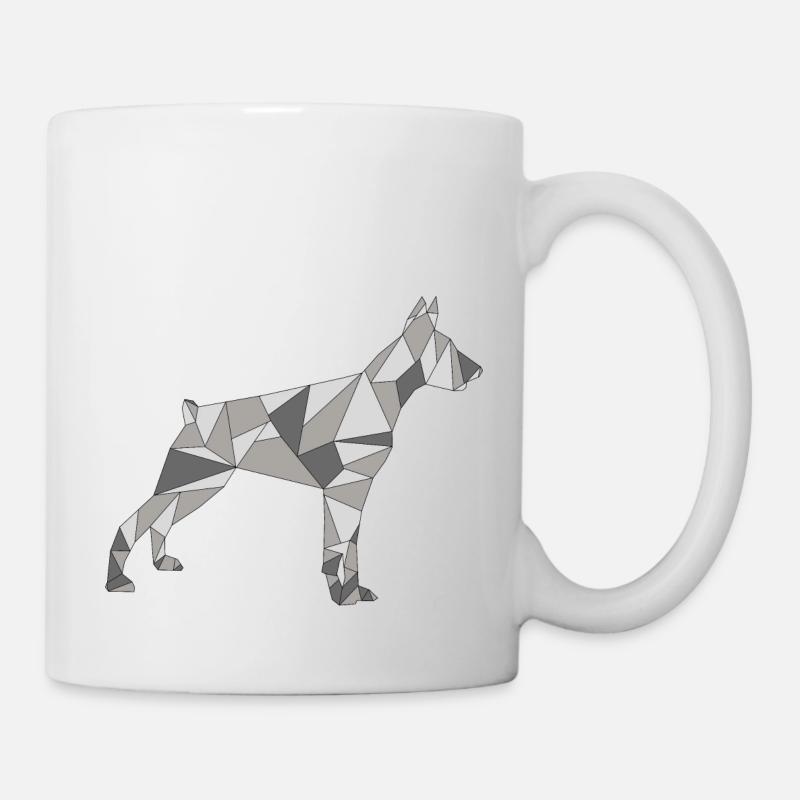 GEOMETRIC DOBERMAN - Mug - white
