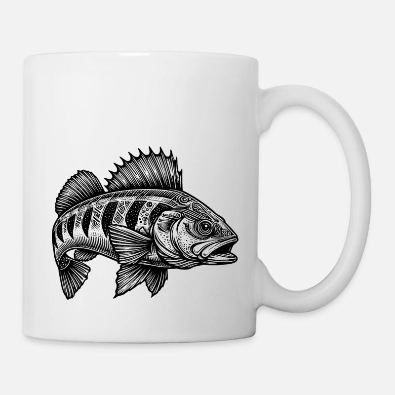 Flussbarsch - Tasse - Weiß