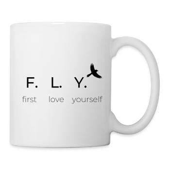 F.L.Y. first love yourself, Statement, Happiness - Mug - white - Right