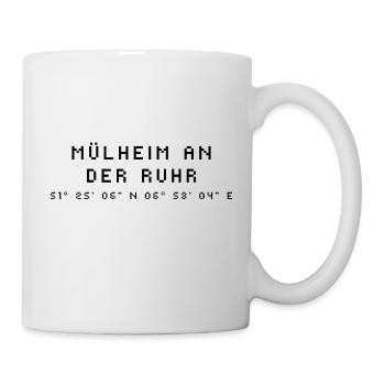 Mülheim an der Ruhr Koordinaten - Tasse - Weiß - Rechts