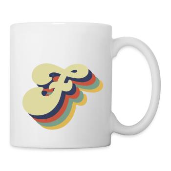 Retro-Buchstabe F - Tasse - Weiß - Rechts