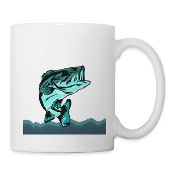 fisch, fisch, angeln, see, meer, angeln, fauna, exotisch - Tasse - Weiß - Rechts