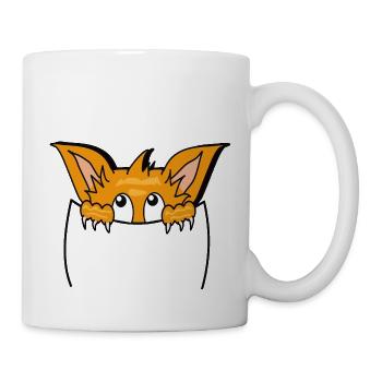 Chat mignon dans poche , so cute ! - Mug blanc - blanc - Droite