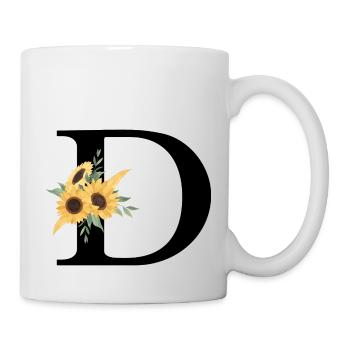 Floral Letter D Sunflower - Mug - white - Right