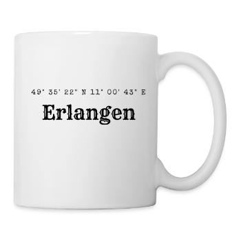 Erlangen Koordinaten - Tasse - Weiß - Rechts