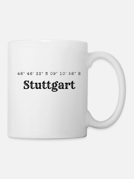 Stuttgart Koordinaten - Tasse - Weiß