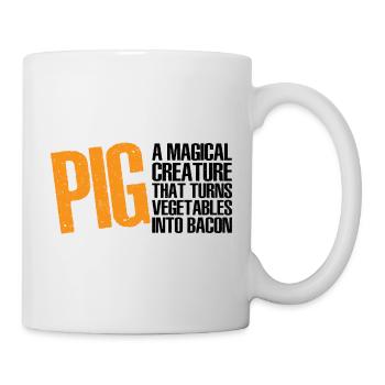 Pig, A Creature That Turns Vegetables Into Bacon 8 - Mug - white - Right