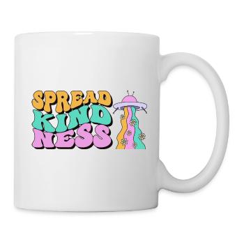 Spread Kindness Script with Colorful UFO Rainbow - Mug - white - Right