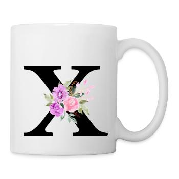 Purple floral x letter - Mug - white - Right