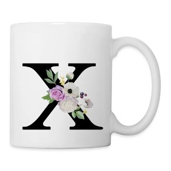 Purple floral x letter - Mug - white - Right