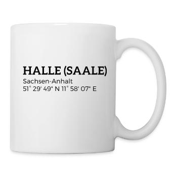 Halle (Saale) Saxony-Anhalt coordinates - Mug - white - Right