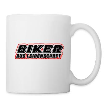 Motorrad Fahrrad Spruch - Biker aus Leidenschaft - Tasse - Weiß - Rechts
