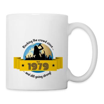 45th Birthday Rocking the crowd since 04/1979 - Mug - white - Right
