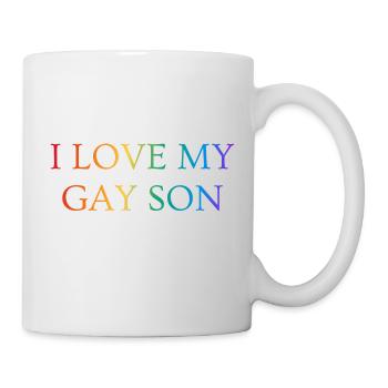 I love my gay son Pride rainbow colors - Mug - white - Right