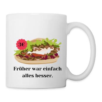 Früher war einfach alles besser - Dönerpreise - Tasse - Weiß - Rechts