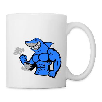 shark hai bodybuilding Hantel 1 - Tasse - Weiß - Rechts