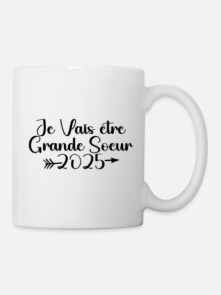 Ich werde 2025 eine große Schwester sein - Tasse - Weiß
