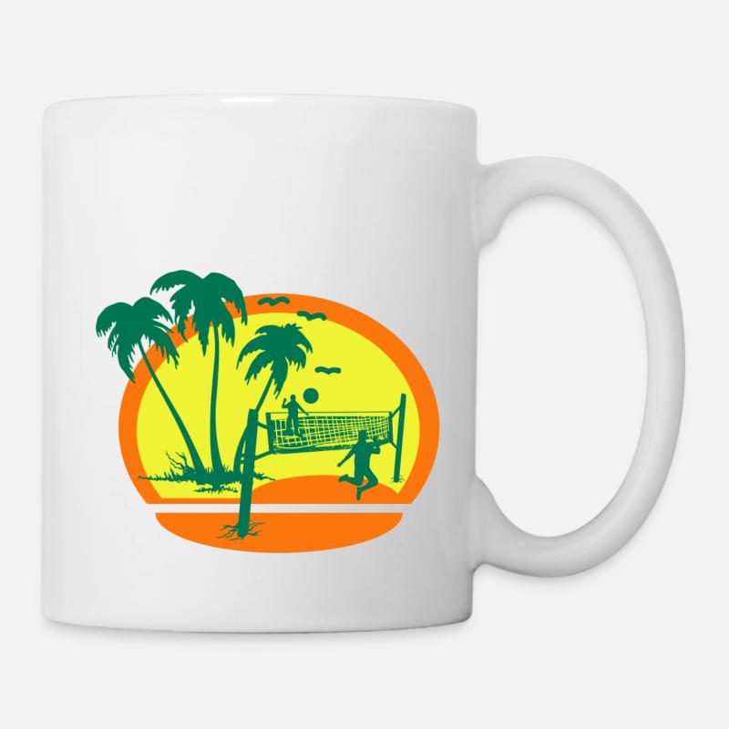 Sunset Beach Volleyball - Tasse - Weiß
