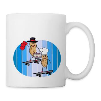 Erdnüsse Geburtstag Geburtstagsgrüße Torte Herz - Tasse - Weiß - Rechts