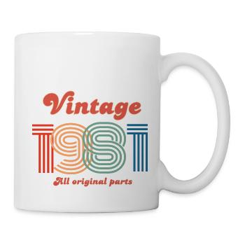 Jahrgang 1981 alle Originalteile - Tasse - Weiß - Rechts