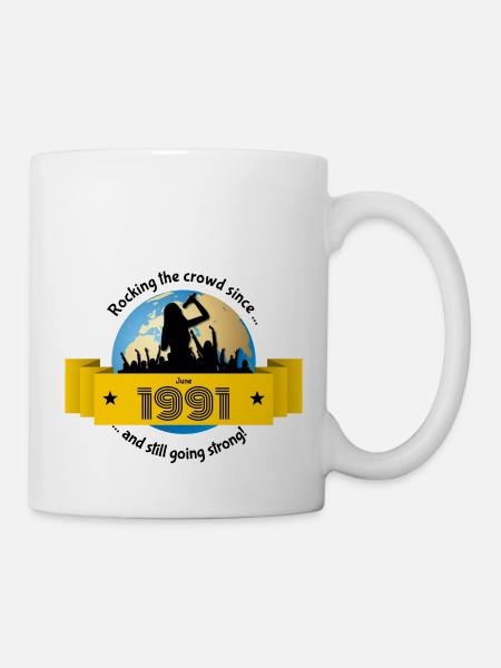 33. Geburtstag Rocking the crowd since 06/1991 - Tasse - Weiß