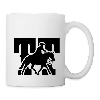 Turniertussi Design mit Westernpferd und Reiter - Tasse - Weiß - Rechts