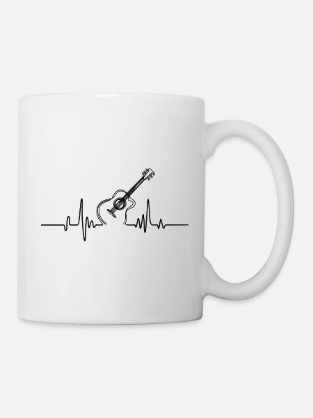 Musik Gitarre Gitarre Herzschlag Instrument Gitarre - Tasse - Weiß