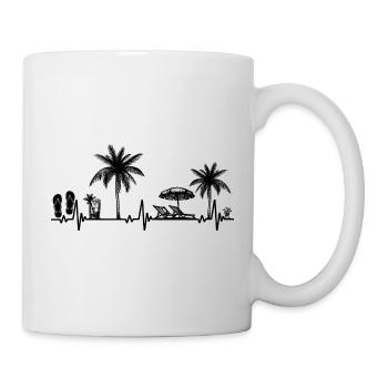 Heartbeat Palm Tree Glass Flipp Flop Summer Lover - Mug - white - Right