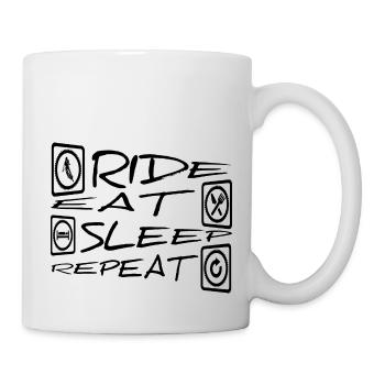 Ride Eat Sleep Repeat - Tasse - Weiß - Rechts