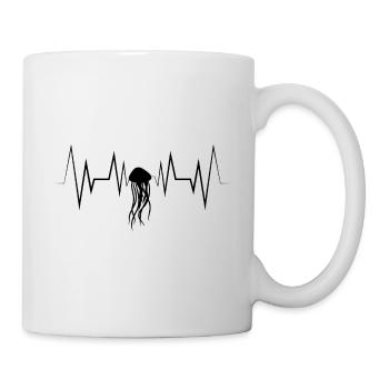 Silhouette de méduse Heartbeat - Mug blanc - blanc - Droite