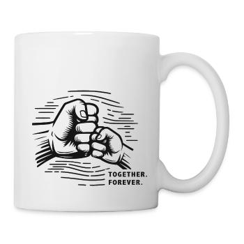 Father's Day Dad Fists Together Forever Son Daughter - Mug - white - Right