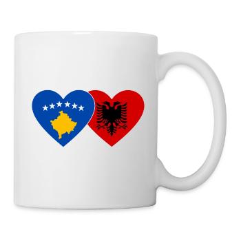 Kosovo Albania Flag Heart - Mug - white - Right